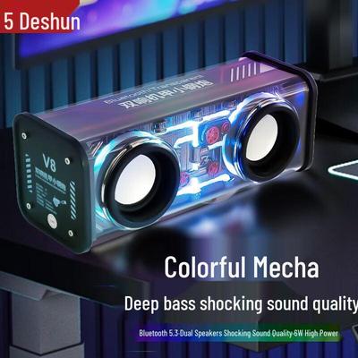 DESHUN DS-V8 Mini Bluetooth Speaker with RGB Lighting CN Plug (adapter Included)