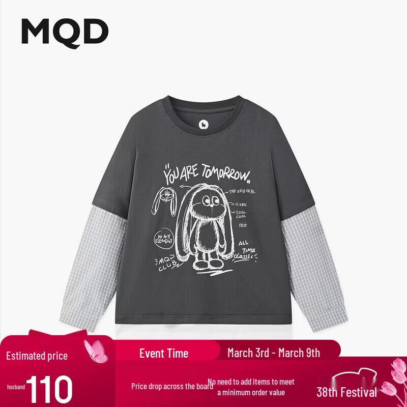 MQD Girls  Street Style Cartoon Graffiti Long-Sleeve T-Shirt 120