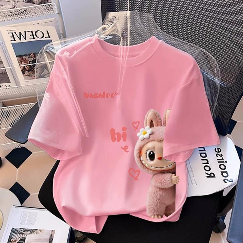 

Мультяшная графика Эльфа-монстра Лабубу Детская футболка с принтом Летняя Повседневная Женская футболка Топ Свободного Оверсайз Кроя с Коротким Рукавом Одежда L