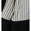 Womens French Style Striped Top Fashion Casual Short Jacket Long Sleeve Zipper Black