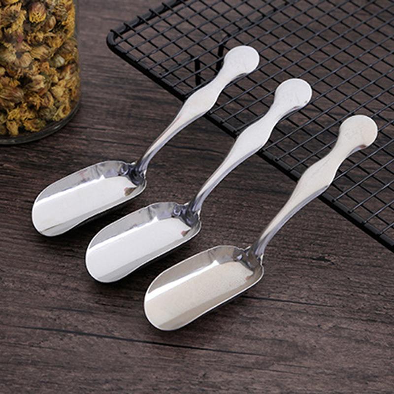 Stainless Steel Measuring Shovel Spoon Vintage Loose Leaf Tea Scoop Coffee Bean Scooper Long Handle Teaspoon For Kitchen Sugar