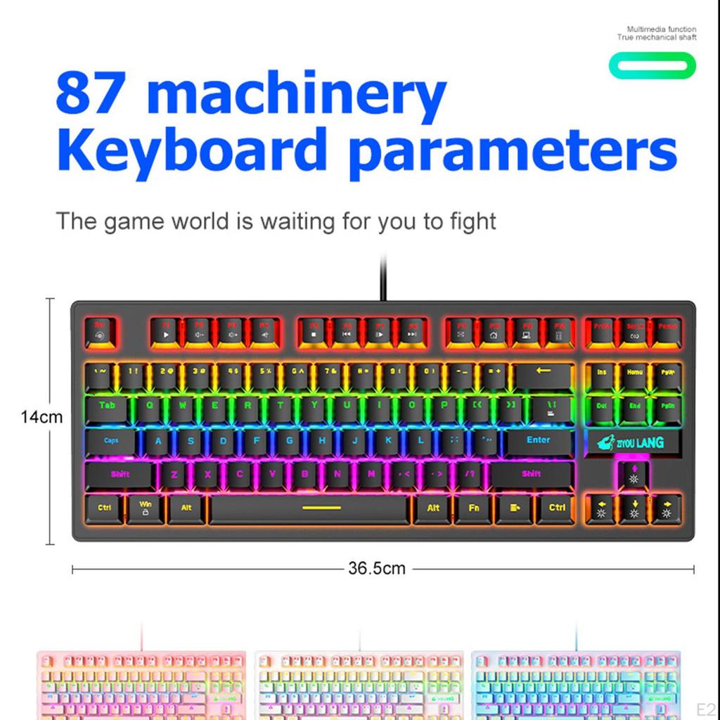 Mechanical Gaming Keyboard Anti-ghosting Detachable Panel Backlit Windows Gamer for Typing