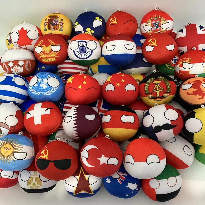 Christmas Gifts  Country Ball Plushies 10Cm Polandball Pendant Country Flag Balls Countryball Stuffed Doll
