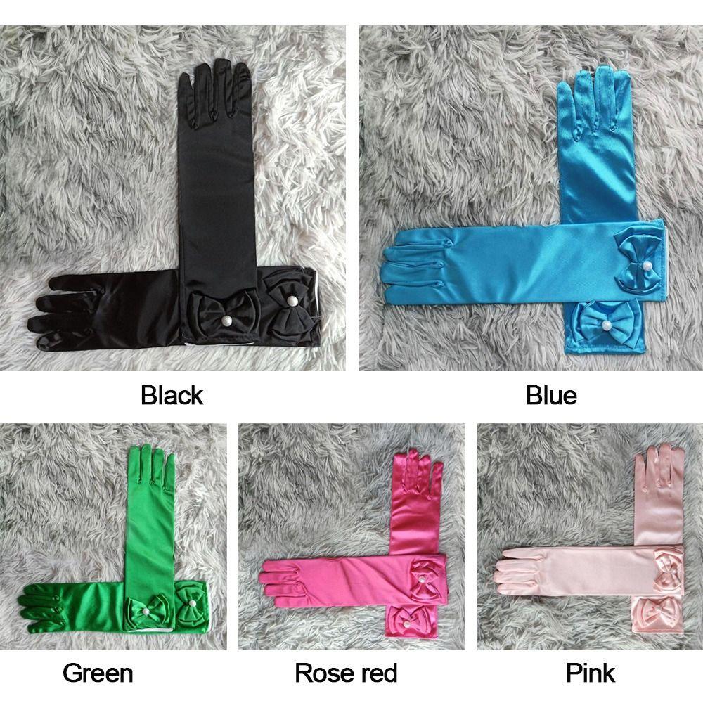 Wedding Dress Stage Gloves Full Finger Mittens Princess Skirt Accessories Children Long Gloves