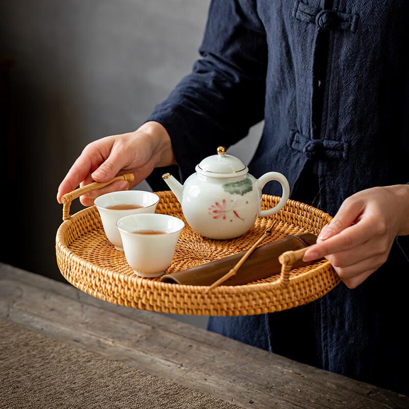 Handwoven Rattan Storage Tray