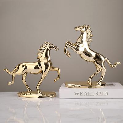Goldenes Pferd Schreibtischdekoration Harzhandwerk Simulierte Tierfigur Glückspferd Dekorative Figuren Heimdekoration