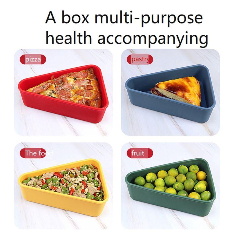 ABIY 1 PCS Pizza Organizer Box Save Space Reusable Pizza Slicone Storage Container Yellow
