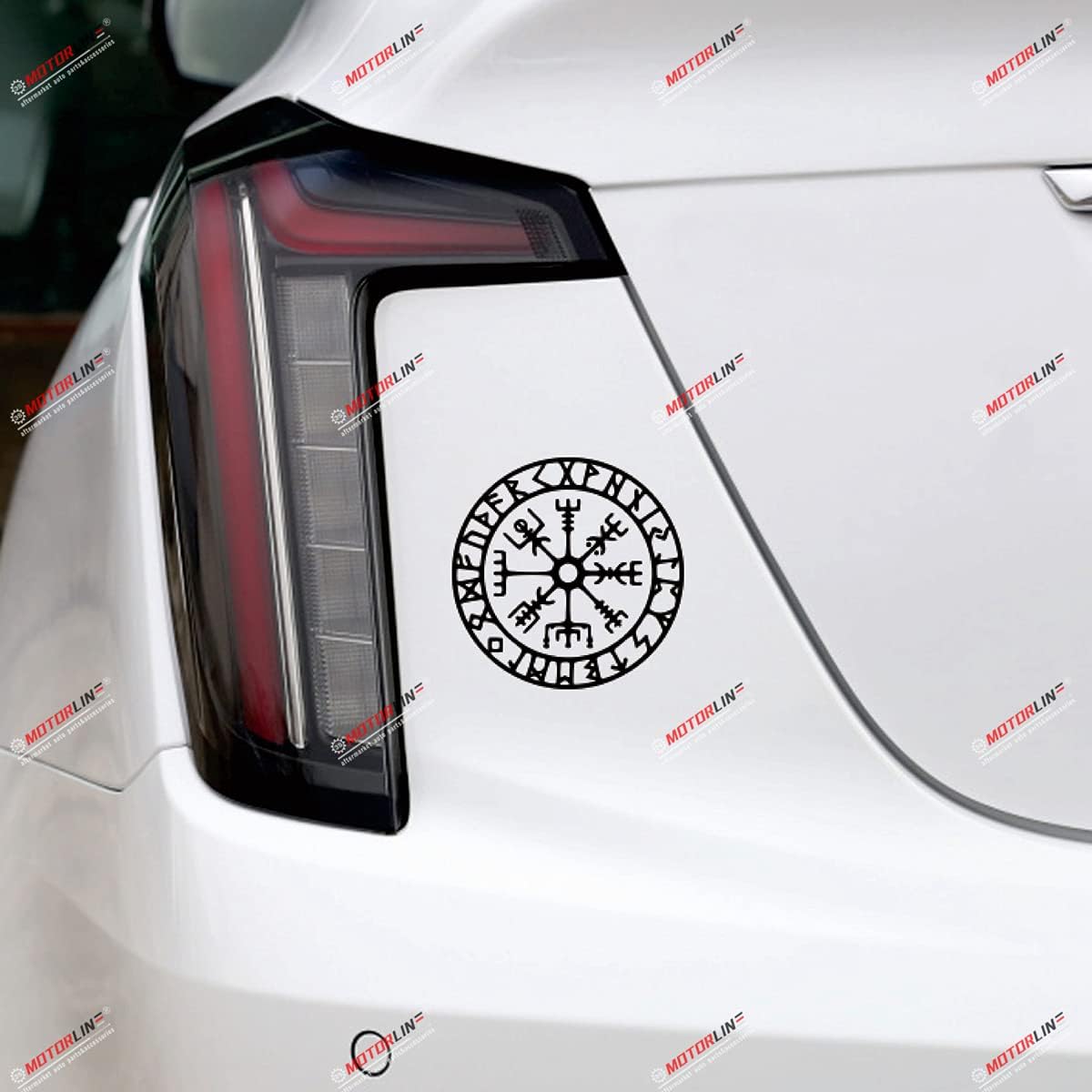 4   Black Vegvisir Viking Runic Compass Decal Sticker Viking Odin Norse Vinyl