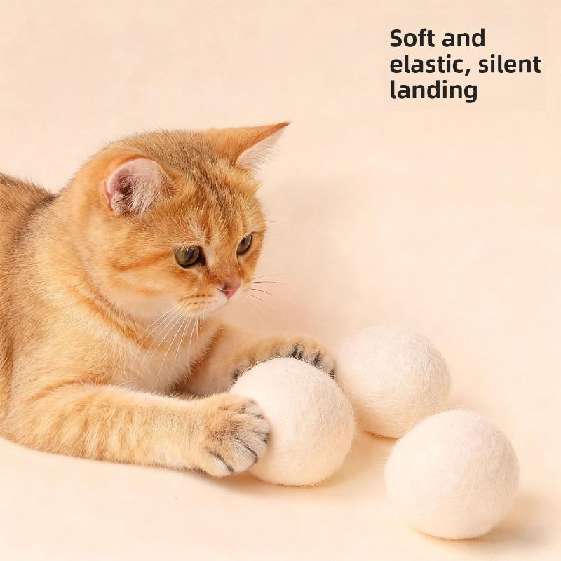 Cat Prey Ball, Silent Wool Ball Toy, Cat Chase, Self-entertainment and Boredom Relief Tool, Cat Teaser, Durable Silent Ball