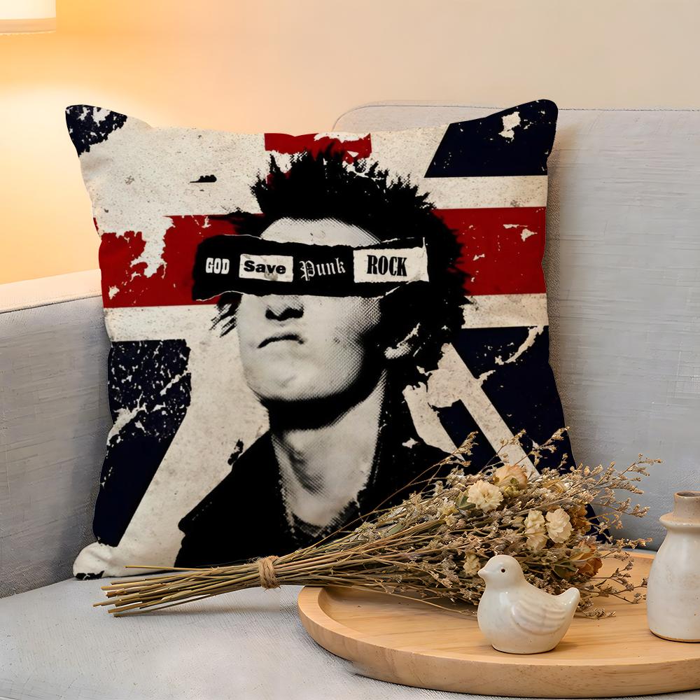 Cushion Cover Linen SkinFriendly Soft Decorative Case For Sofa Home Decor Punk Rock Band SSex Pistols Pillow Cover