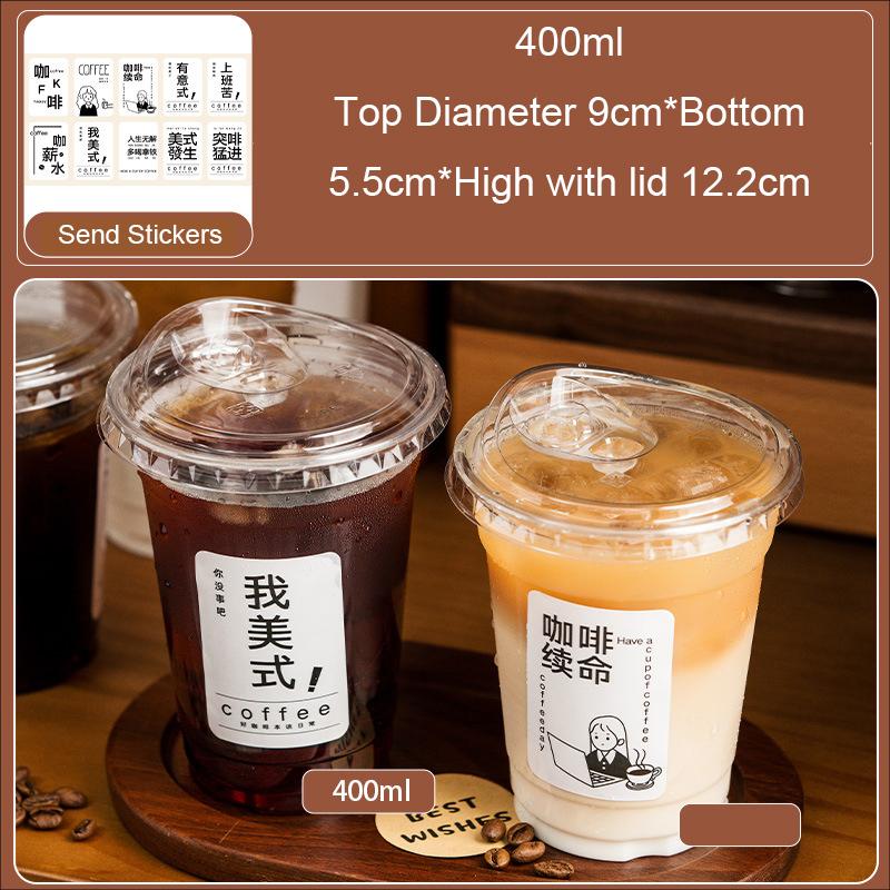 Kawaii Wasserflasche für Kaffee Saft Milch Tee Niedliche Kaffeetassen mit Deckel Tragbar Wiederverwendbar Trinkflasche BPA-frei