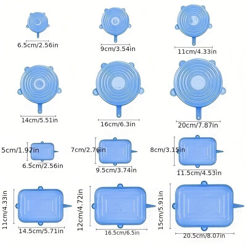 6-Piece Set of Silicone Lids, Fresh-Keeping Covers, Round Universal Sealing Bowl Lids, Leftover Food Plastic Wrap Covers