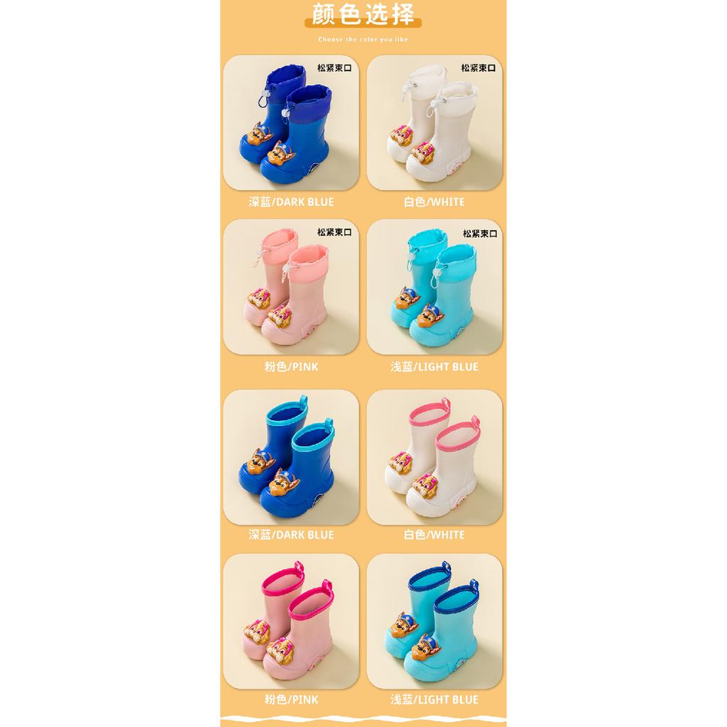 Paw Patrol Children's Rain Boots Boys Girls Non-Slip Lightweight Mid-Calf Rubber Shoes Kids Baby All-Season Rain Boots Baby Water Shoes