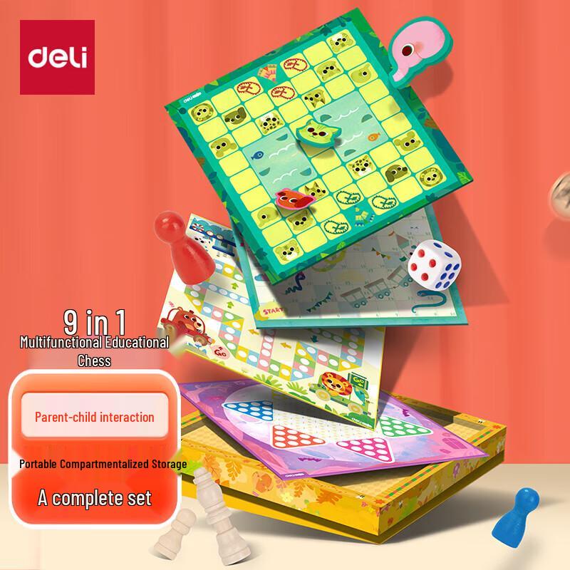 Deli YW108 9-in-1 Board Game Set