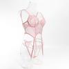 European and American Embroidered Push-up Lingerie Set - Pink, Underwire, Sexy, Comfortable, Tempting