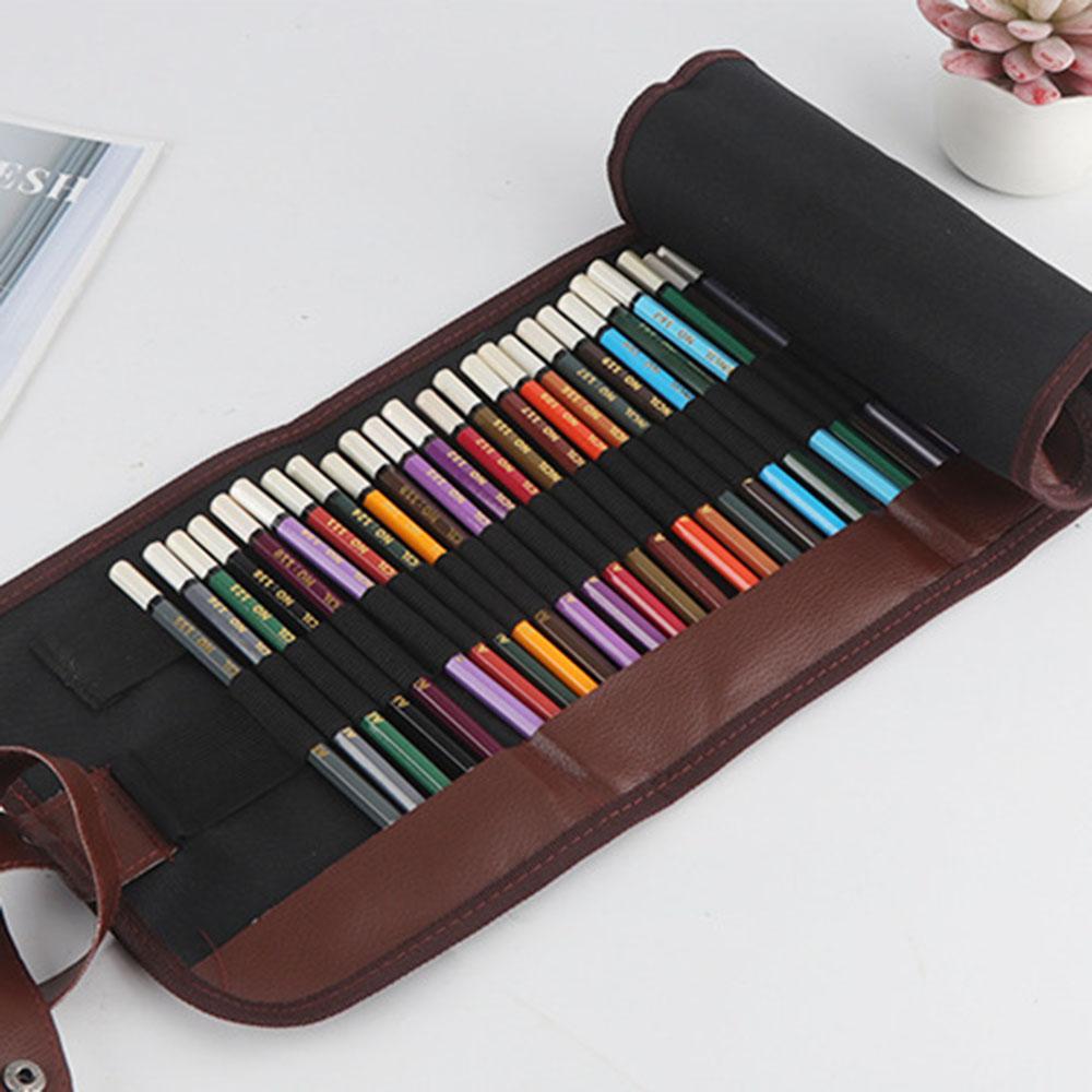 Professional Pencils Roll Up Case Set 36 Colors Art Drawing Pencils Bag Sketching Supplies Organizer for Travel Portable School