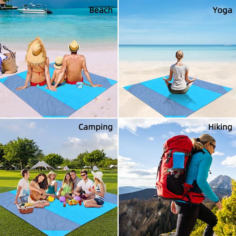 Waterproof Pocket Beach Blanket Folding Camping Mat Mattress Portable Lightweight Mat Outdoor Picnic Mat Sand Beach Mat