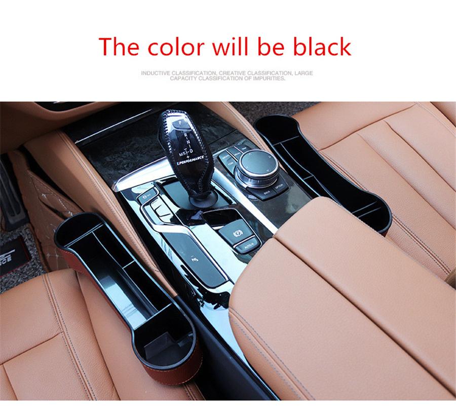 

2X Universal Pu Leather Seat Gap Filler Storage Box Organizer Holder Cup Holder Black Creates Extra Storage Space Easy Installation Small Item