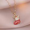 Women's European & American Style Christmas Tree Pendant Necklace - Gold-Plated Copper with Zircon Inlay
