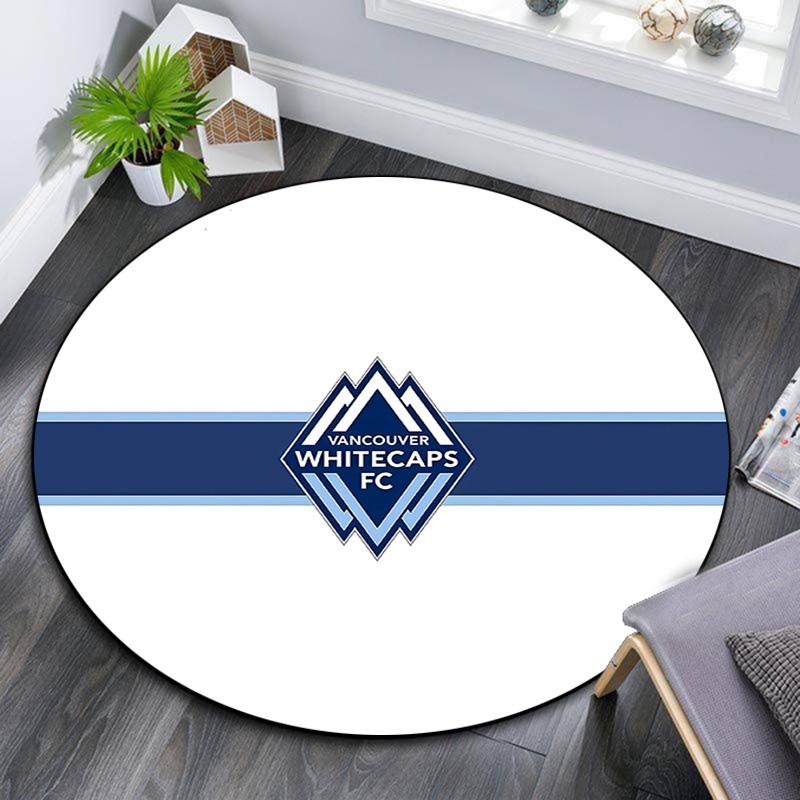 Vancouver Whitecaps Football Club Round Area Rug,Carpet Rug for Living Room Bedroom Sofa Playroom Decor,Non-slip Floor Mat