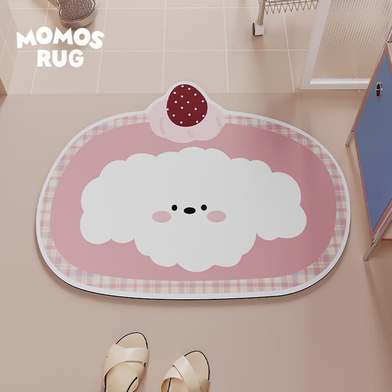 Cute Cartoon Anti-Slip Diatom Mud Bathroom Mat - Water Absorbent Foot Pad for Toilet Door