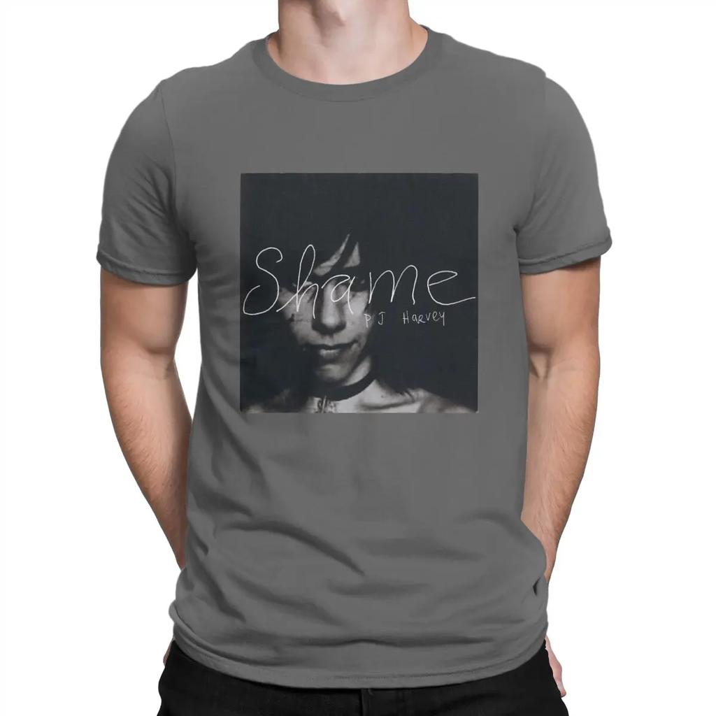 Shame T Shirt for Men Pure Cotton Novelty T-Shirts Round Collar PJ Harvey Tee Shirt Short Sleeve Tops Printed
