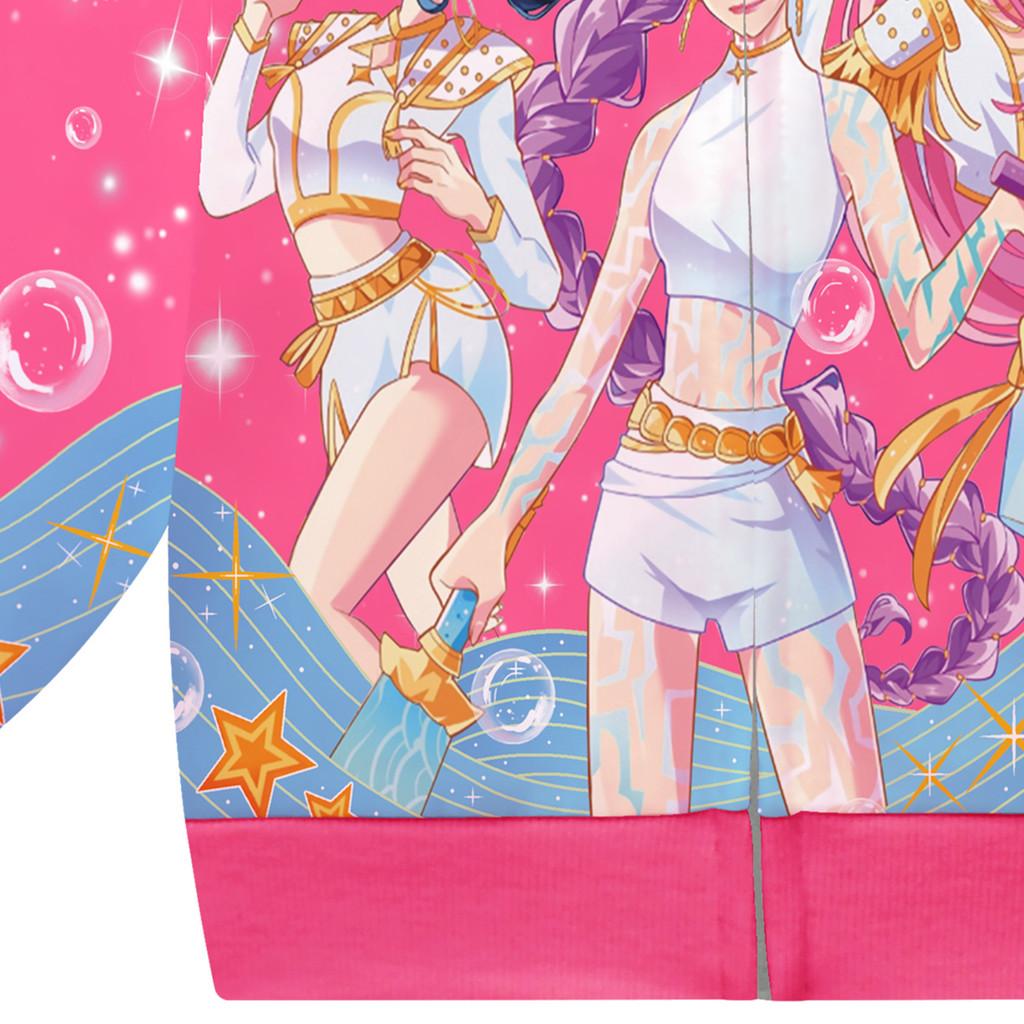 Dětská Dívčí POP Zpěvačka Rumi Zoey Mira Potištěná Neformální Mikina s Kapucí na Zip s Dlouhým Rukávem Bunda Kabát