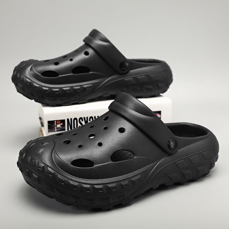 Hole shoes men's summer wear deodorant and non-slip bag head dual-purpose slippers soft-soled beach large-size slippers