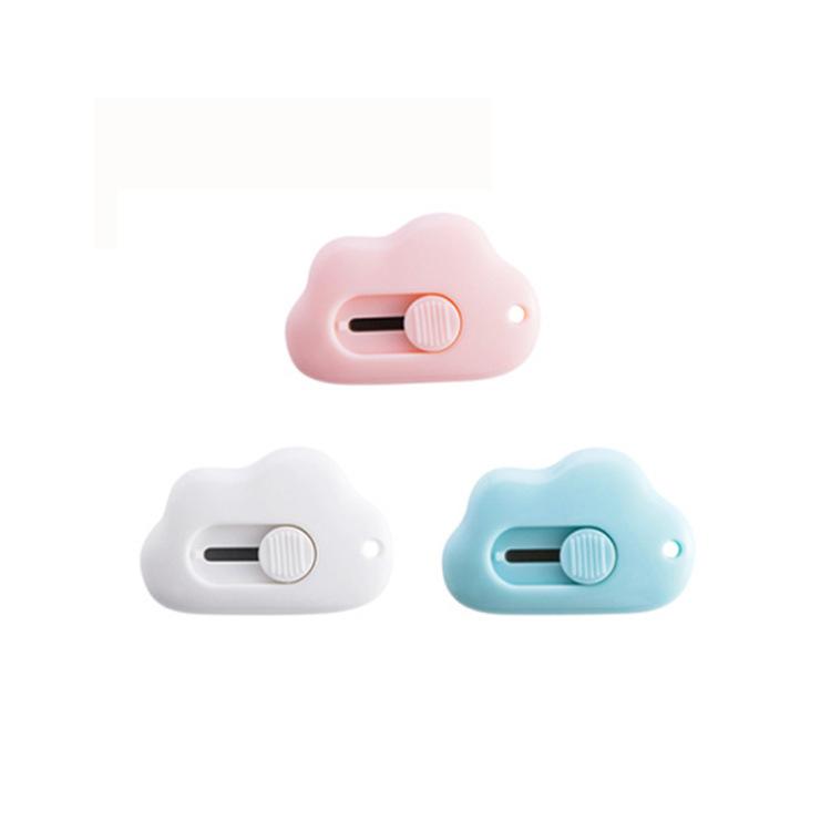Small Cloud Utility Knife Telescopic Portable Mini Box Cutter Cute Girl Heart Open Express Open Box Office Knife
