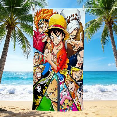 1Pc One Piece Adventure Beach Towel, Quick Dry, Multi-Use for Beach Pool Gym Yoga Home Travel, Christmas, Halloween, Xmas Gift S92981