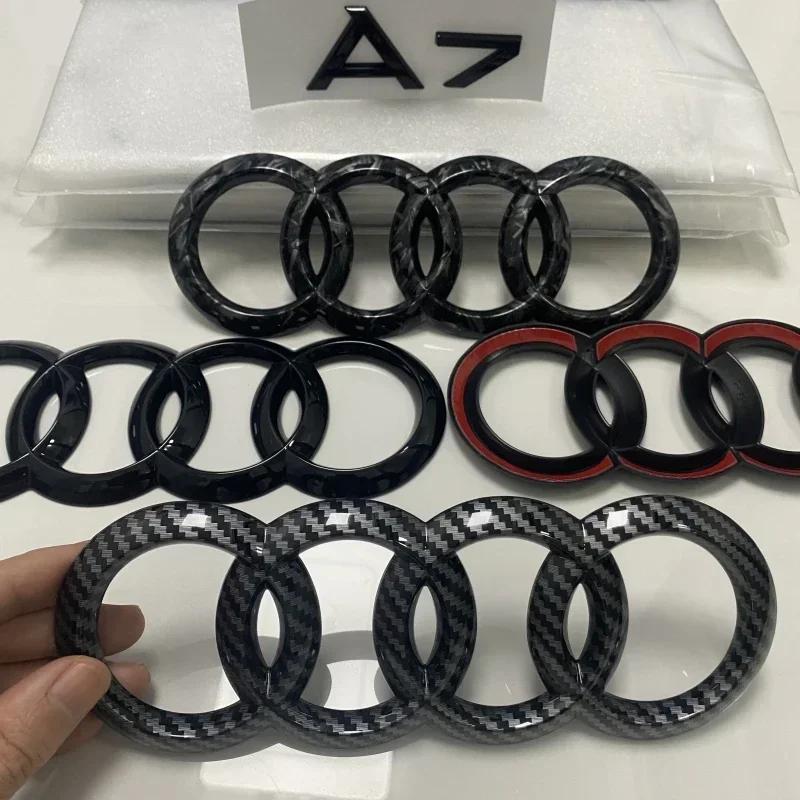 hot A7 2012-2023 4 Ring Logo ABS Directly Covered Emblem Car Hood Front Grill Rear Trunk Emblem Badge A7 Refit Accessory