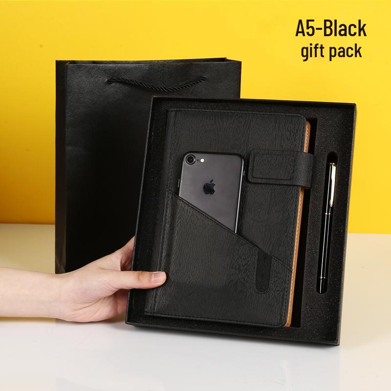 Multifunctional Red Business Notepad with Ins Style for Meetings & Daily Records