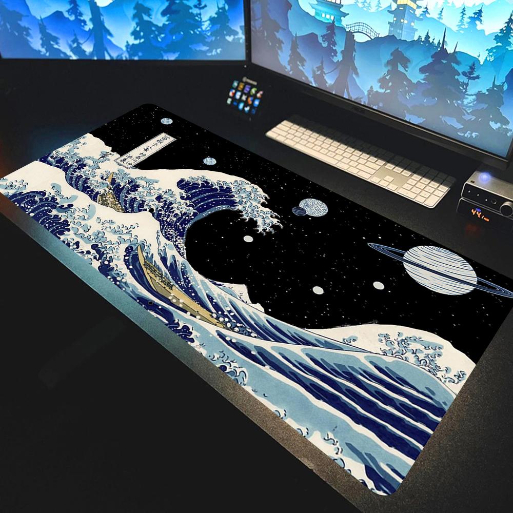 Japan The Great Wave of Kanagawa Art Mouse Pad Large Computer Gaming Mousepad Gamer Rubber Otaku Keyboard Pad Laptop Desk Mat
