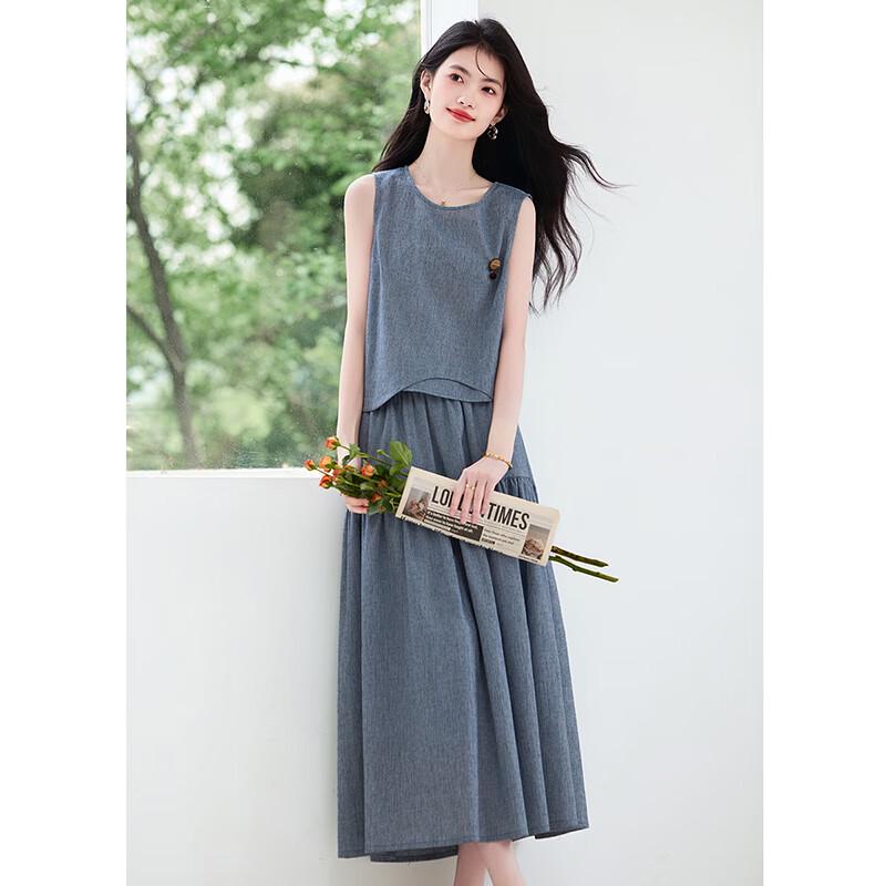 Xinfeiyu 2025 Summer Linen Blend Two-Piece Set
