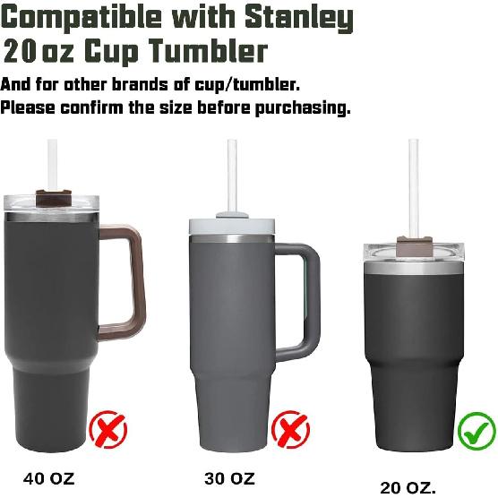 8 Pack Replacement Clear Straws for Stanley 20 oz 14oz Tumbler, 8.85 inch Reble Plastic Straws for Yeti 30oz 25 oz 26 oz 20 oz Tumbler, Mason Jar