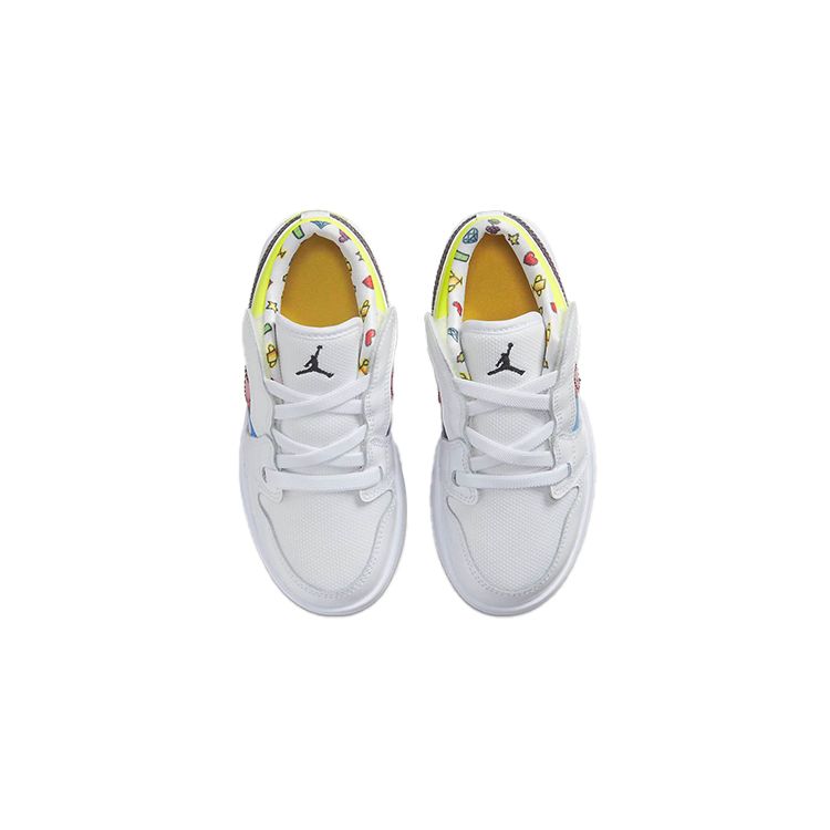 Air Jordan 1 Low ALT PS Old School Gaming Dětské tenisky Bílá Černá Citronově-jedovatá DM8970-114