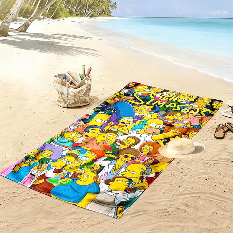 The Simpsons Print Beach Towel, Large Soft Quick Dry Towel for Beach Camping Swimming