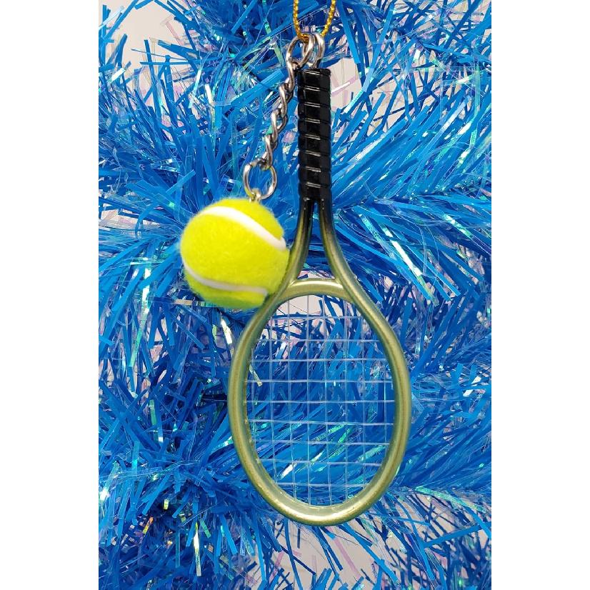 Tennis Ornament with Tennis Racquet and Tennis Ball
