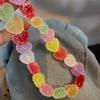 Cute Candy Color Heart Resin Necklace: Sweet Dopamine Design Choker