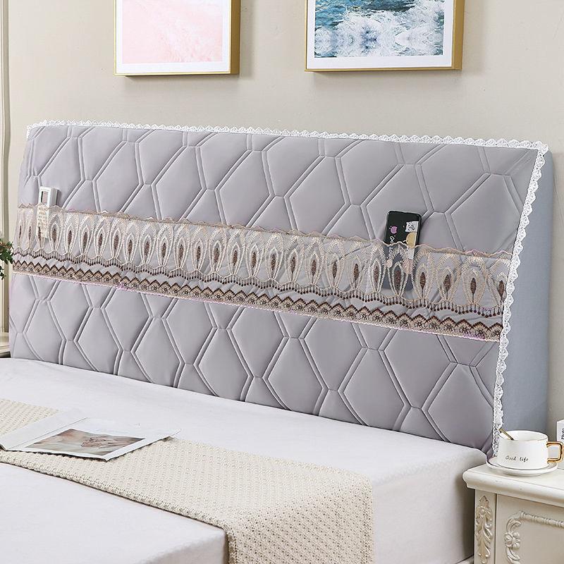 European Style Home Bedside Protector Cover Universal Thicken Bed Head Backrest Dust-proof Cover with Lace Bedroom Decor
