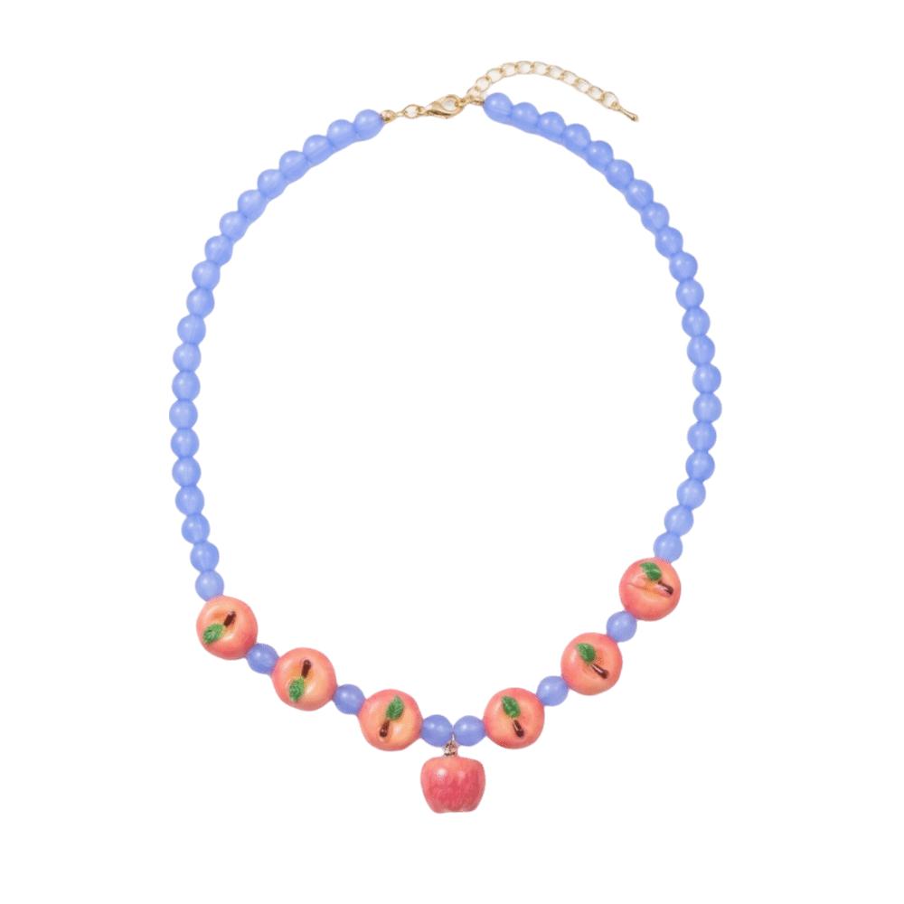 Colorful Fruit 3D Fruit Necklace 3D Fruit Beaded Chain Necklace Fruit Beaded Necklace  Party Use Pink Apple
