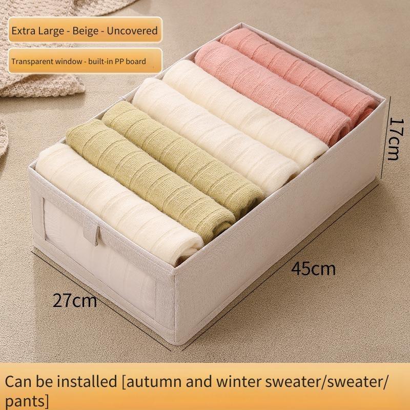 45x27x17cm Large Clothing Storage Box Storage Box Wardrobe Storage and Organization Foldable Portable No Installation Required 45x27x17cm бежевый 1980₽