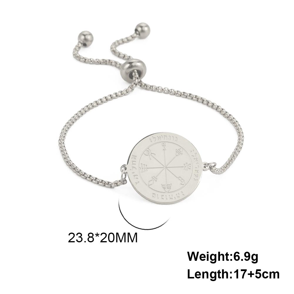 

Teamer Key of Solomon Pentacle Bracelet Stainless Steel Gold Color Bracelet Magical Astrology Jewelry Jupiter Sun Venus 17-22cm