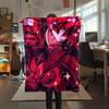 1Pc Alastor Anime Print Flannel Blanket, High quality Comfortable for All Seasons, Home Decor, Warmth and Comfort, Perfect for Christmas Gifts 55