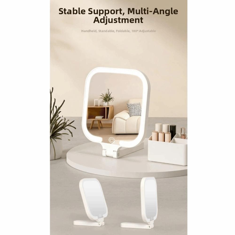Touch Control Dimmable LED Makeup Mirror Bedroom Dressing Mirror  for Handheld,Tabletop&Travel