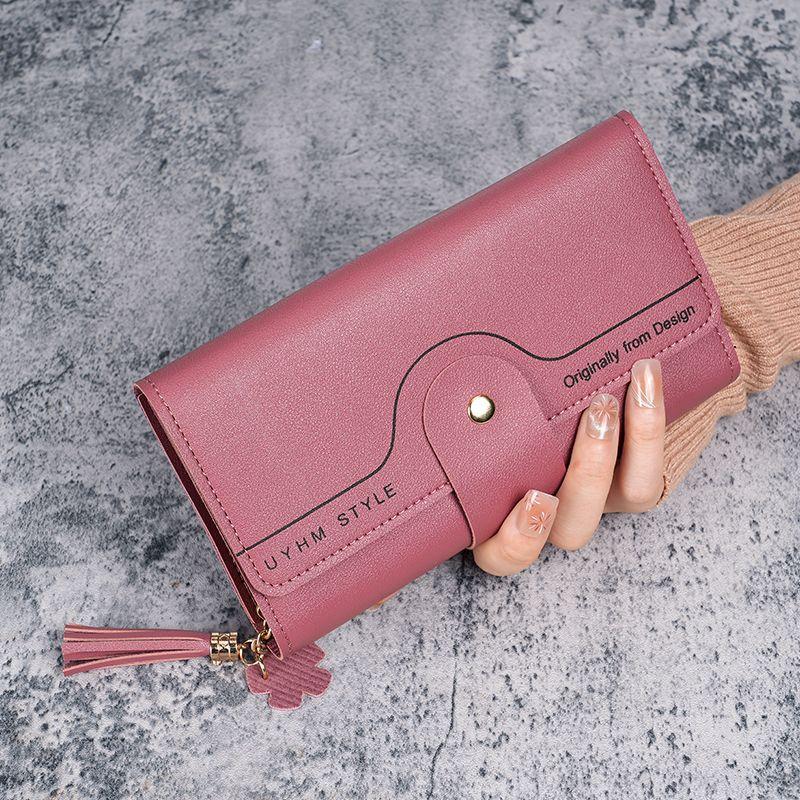 Ins Style Wallet Women's Long 30% Folding Student Clutch Bag High Color Value