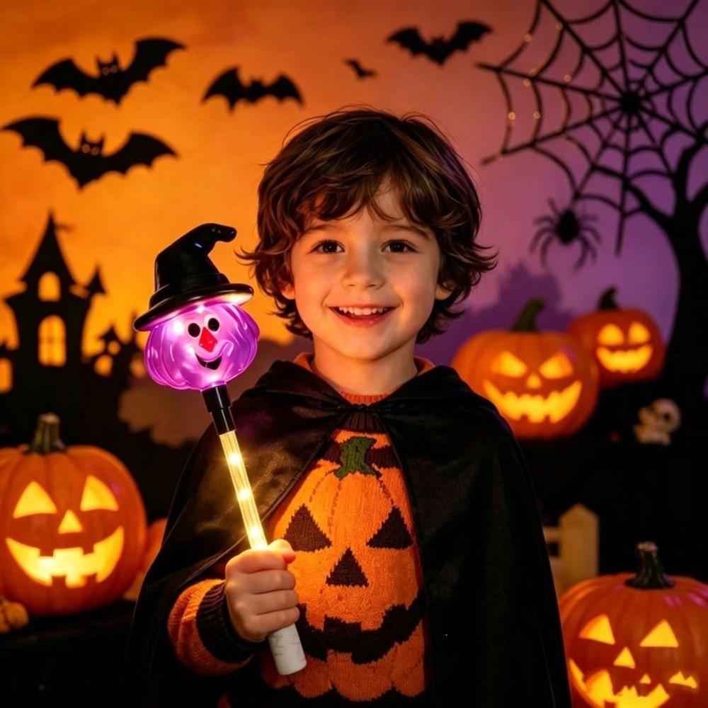 Flashing Lights Glow Stick Pumpkin Halloween Wands Halloween Party Light Up Wand Party Favors