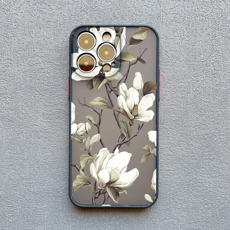 

Чехол для телефона с цветком магнолии для iPhone 13 12 11 Pro Max Mini 16 15 14 Plus Pro Max X XR XS SE2 8 7 Plus Ударопрочные задние крышки iphone 13 mini