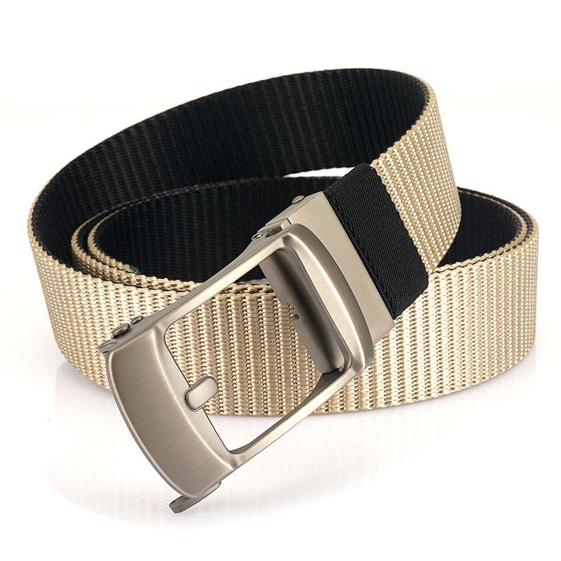 Otomatik Tokalı Naylon Bel Bantlı Yeni Erkek Seyahat Kemeri, Açık Hava Eğlence Çok Yönlü Çift Katmanlı Kalın Kemer