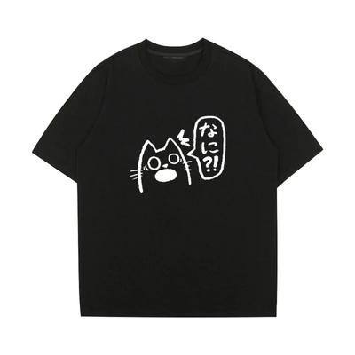Cute Kawaii Cat Printed Short Sleeve T-shirts   Harajuku Fashion Casual Tshirt Cotton Vintage Streetwear Clothing Unisex
